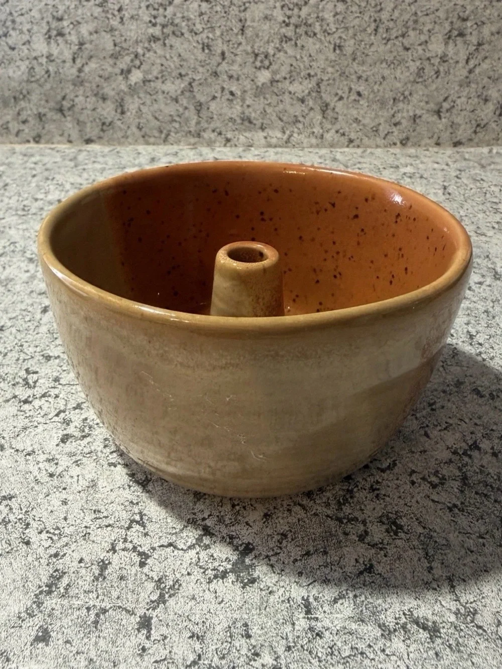 Small Handcrafted Ceramic Tube Dish | 4.5x2.5 Speckled Brown Stoneware